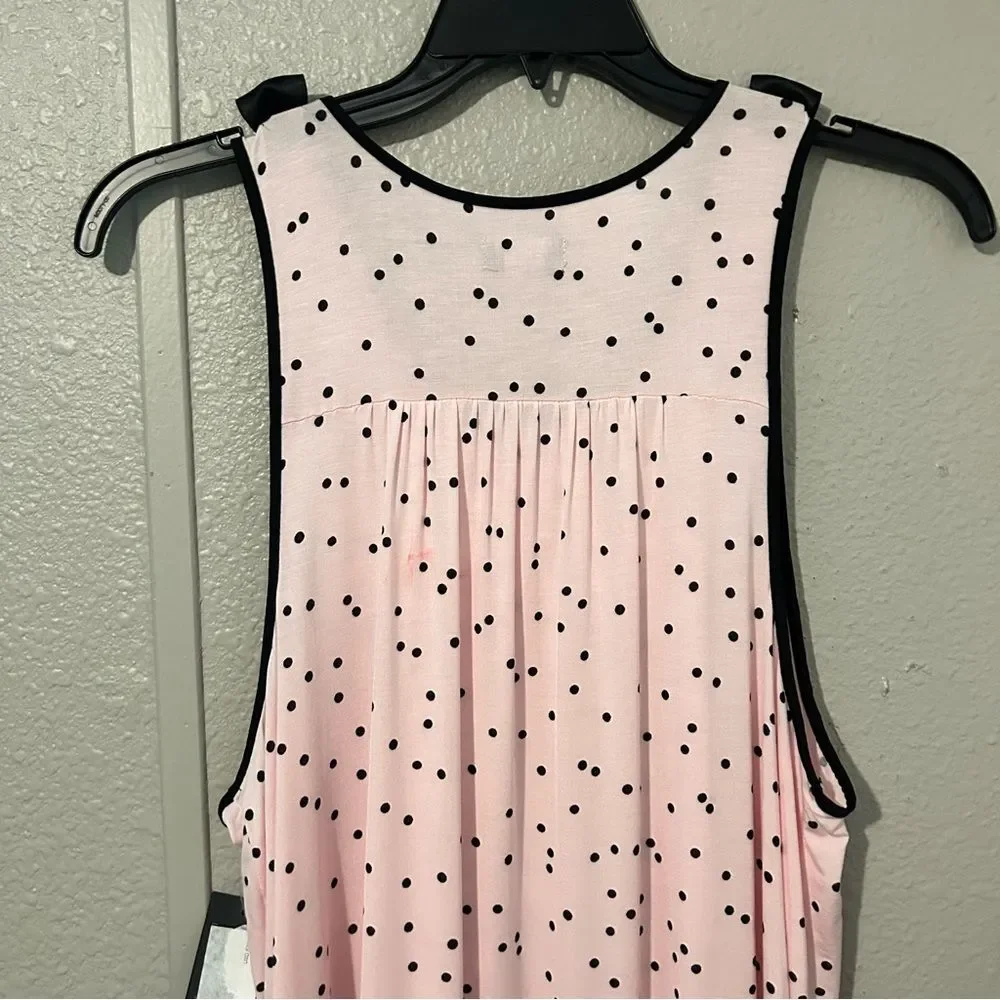 NWT Kate Spade New York Dot-Print Jersey Knit Chemise Pink/ Black Size 1X
